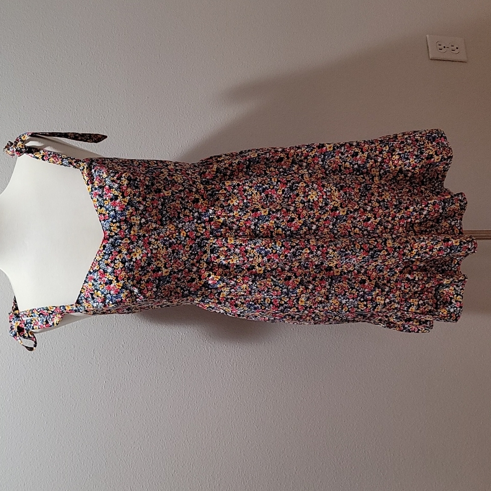 OLD NAVY DITSY FLORAL MINI DRESS CAMI TANK TOP BOHEMIAN RUFFLE HEM XL PETITE - Picture 12 of 12